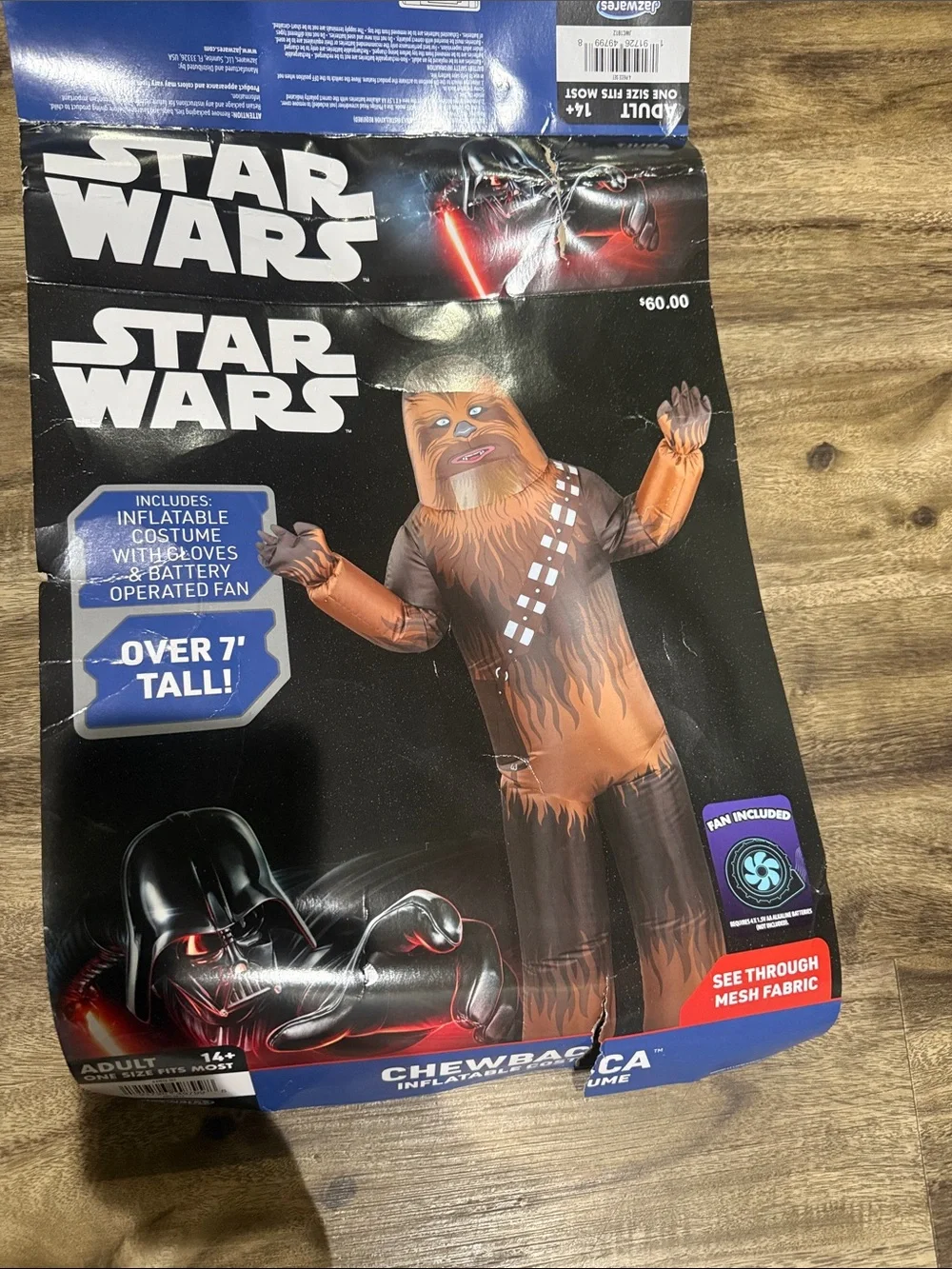 Inflatable Chewbacca Halloween Costume size adult 14+